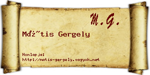 Mátis Gergely névjegykártya